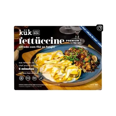 Lunchbox Kük Fettuccine Alfredo Com Filé Ao Funghi